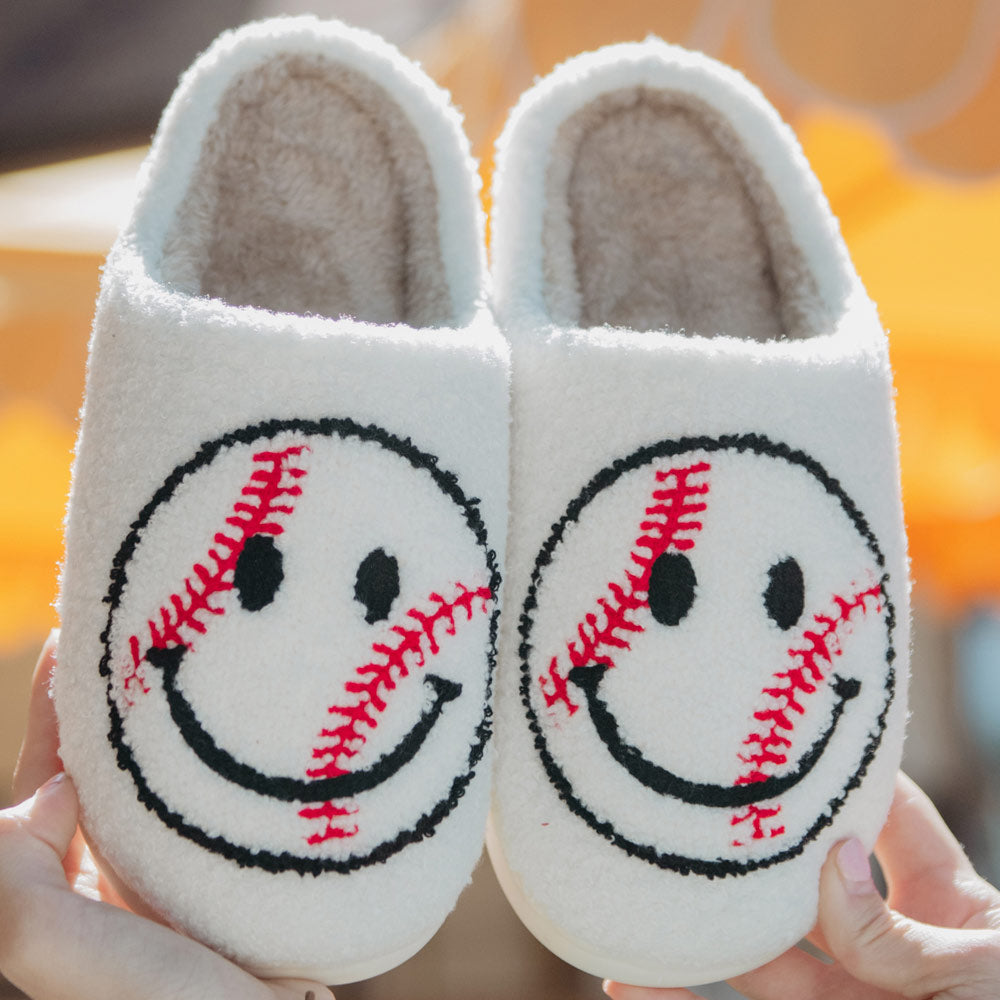 Baseball Happy Face Wholesale Slippers for Women