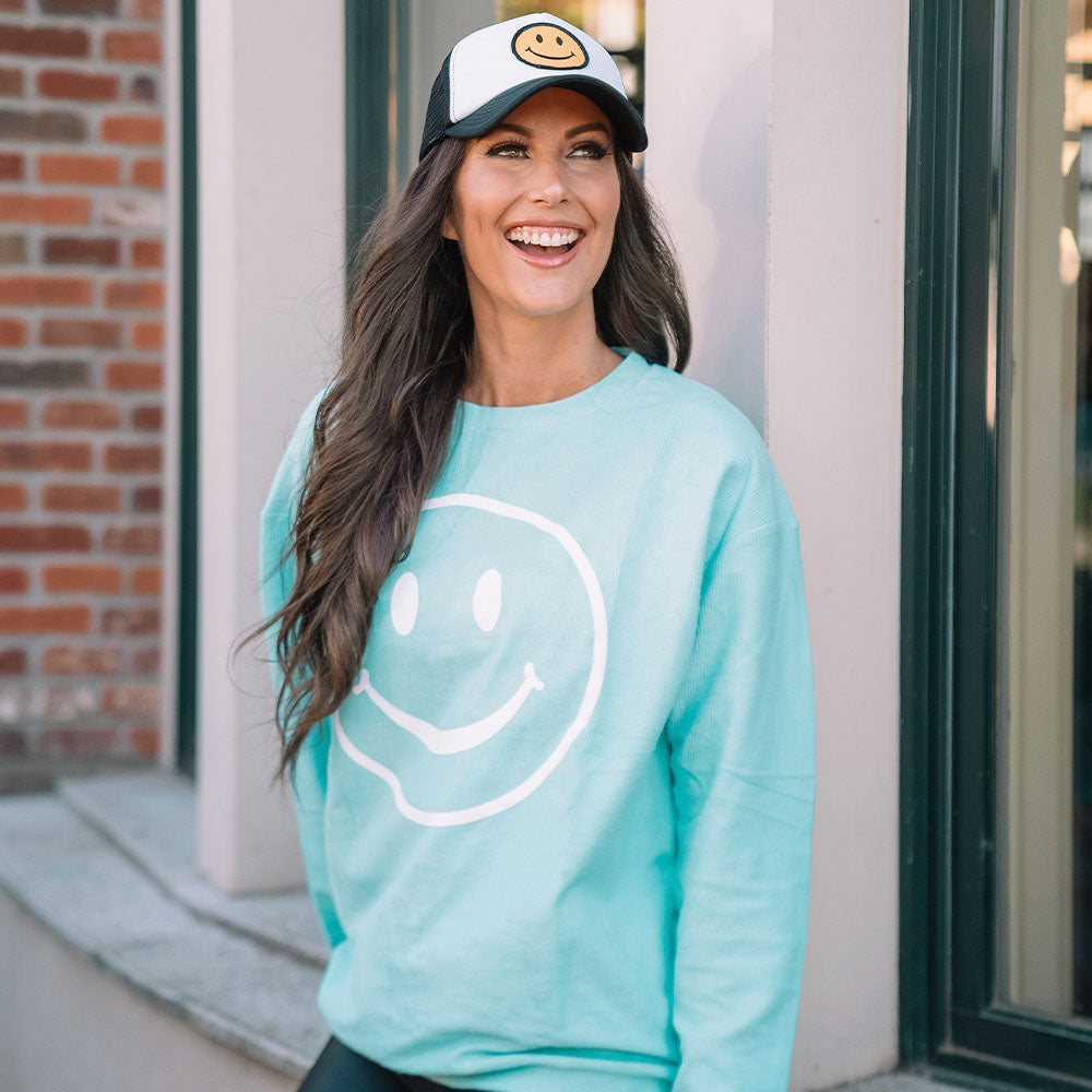 Happy Face Corded Wholesale Sweatshirt