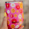Red Flower Happy Face Wholesale WINE TUMBLER Cup