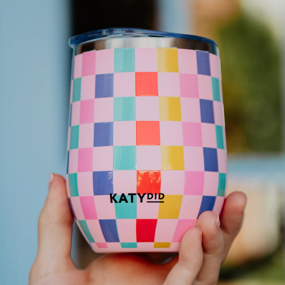 Multicolored Checkered Wholesale Stainless Steel WINE TUMBLER