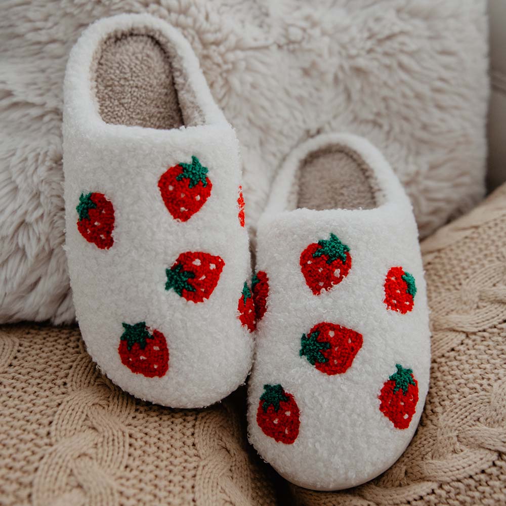 Strawberry Wholesale Fuzzy Slippers