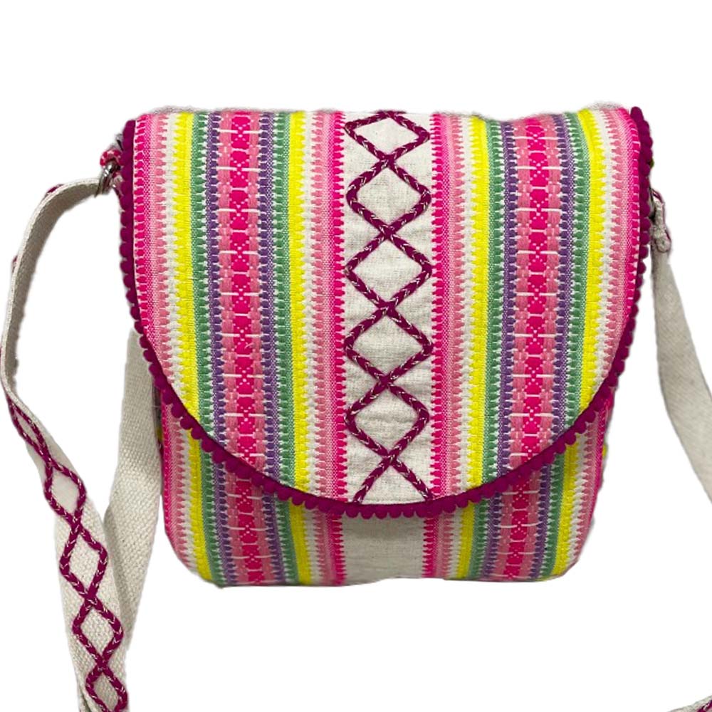 Crisscross and Striped Multicolored Wholesale Crossbody Shoulder Bag