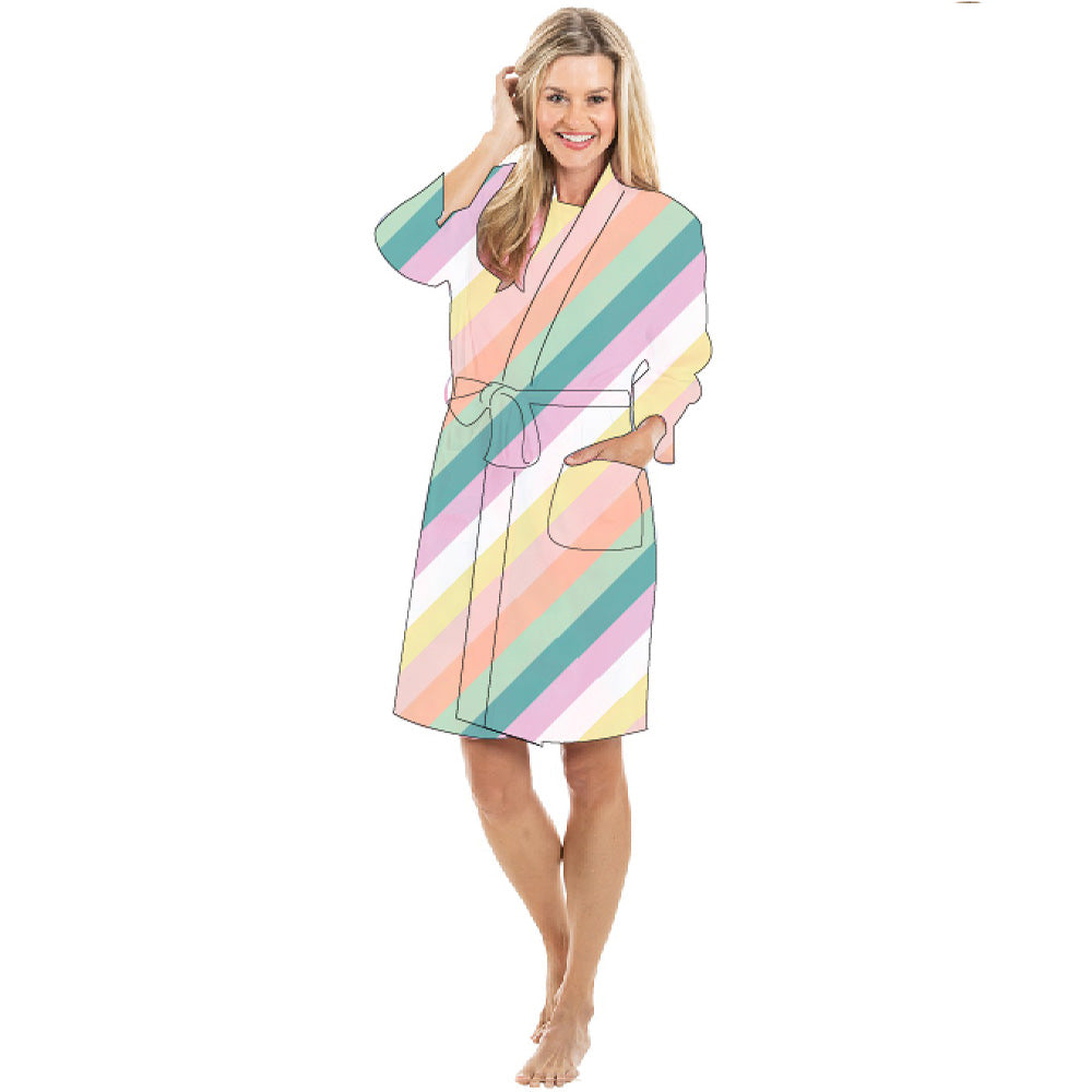 Cute Pastel Striped Wholesale Robes for Her