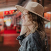 Tan Wholesale Wide Brim Felt Hat for Women