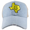 Texas Shaped Happy Face Wholesale Denim Trucker Hat