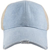 Denim Blue Wholesale Fitted Blank Trucker Hat