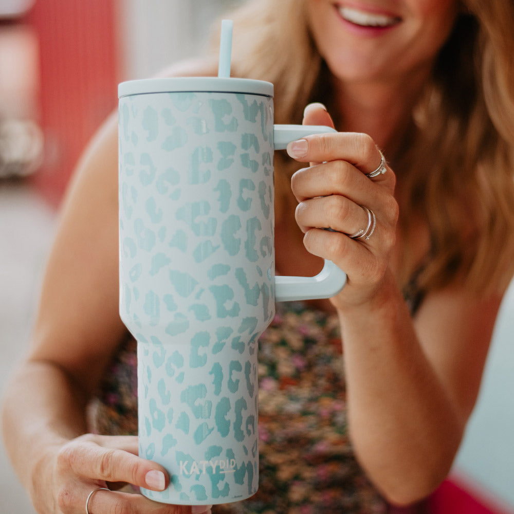 Pastel Happy Face Tumbler Cup with Handle