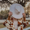Oatmeal Wholesale Wide Brim Felt Hat for Women