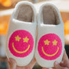 Hot Pink Star Eyed Wholesale Happy Face Slippers